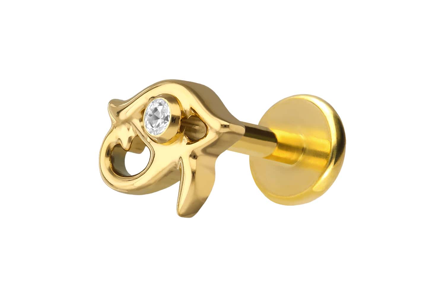 Titan Labret Piercing mit Push Fit AUGE DES HORUS